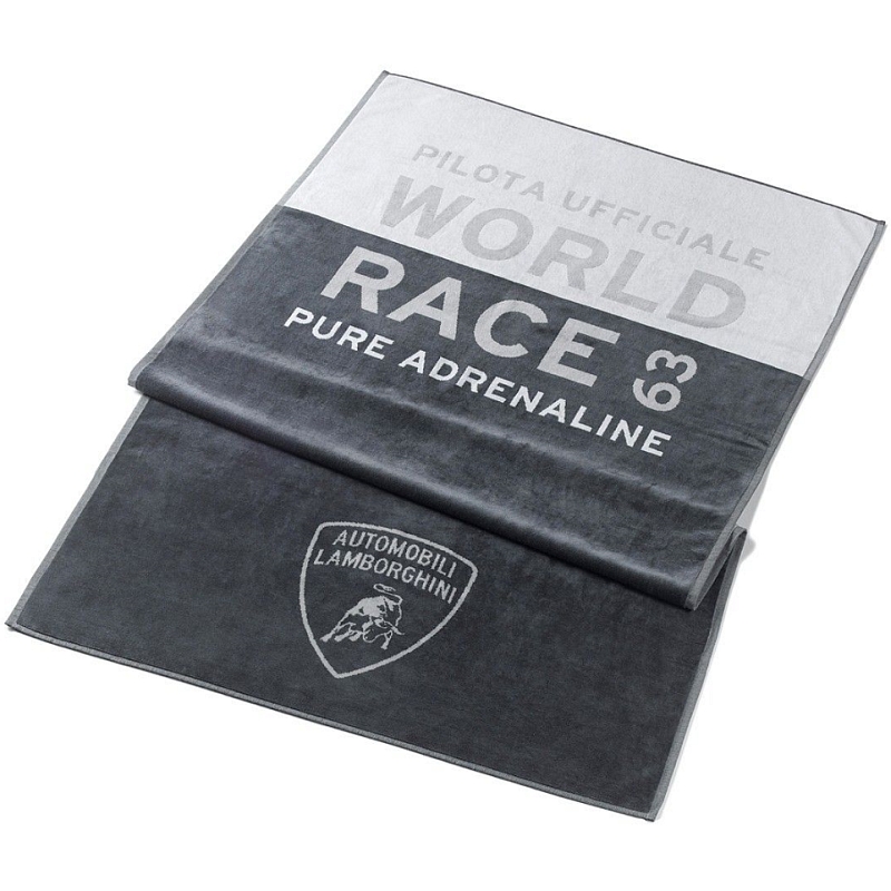 Automobili Lamborghini World Race '63 Grey Anthracite Beach Towel 100cm x 172cm